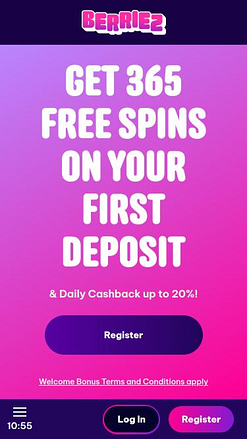 Berriez Casino mobile homepage