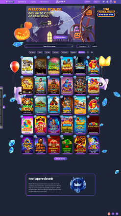 Page d’accueil de Bet It All Casino sur mobile