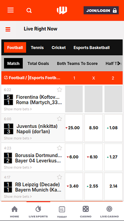 Sports mobiles de Bet Warrior