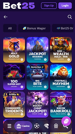 Bet25 Casino Jackpot Mobile