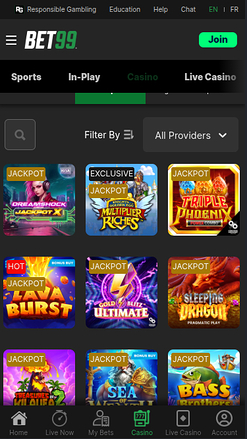 Bote móvil de Bet99 Casino