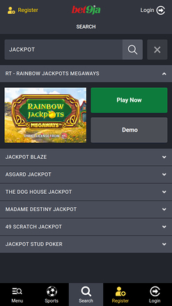 Jackpot mobile de Bet9ja Casino