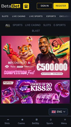 Акции мобильного казино BetaBet