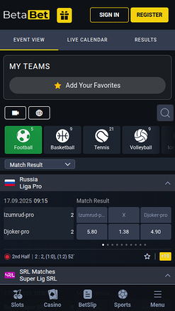 Sports mobiles de BetaBet Casino