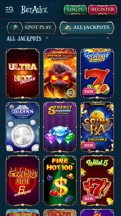 BetAlice Casino mobiler Jackpot
