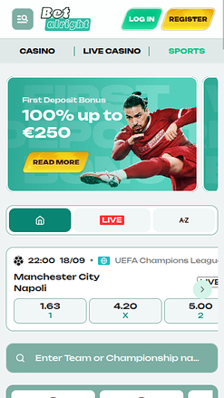 Betalright Casino mobile Sportwetten