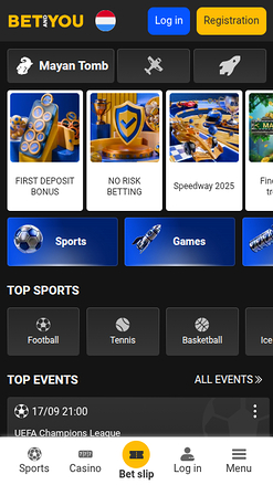 Мобильная главная страница Betandyou Casino