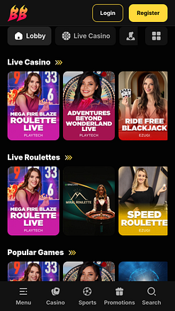 Casinò BetBluff Mobile con croupier dal vivo
