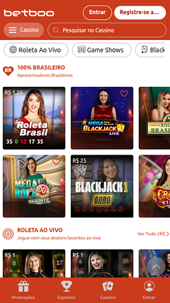 Dealer dal vivo mobile di Betboo Casino