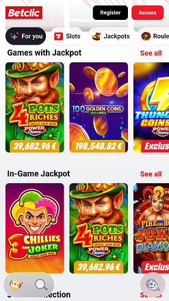 Jackpot móvil del casino Betclic