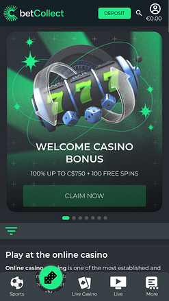 Juegos móviles de casino Betcollect