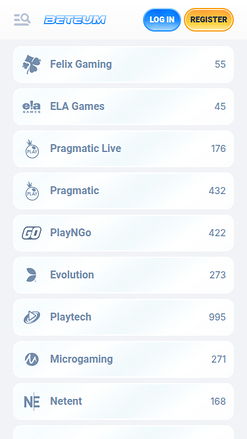 Desarrolladores de juegos móviles de Beteum Casino
