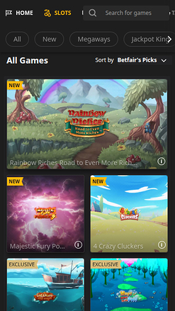 Juegos móviles de Betfair Casino