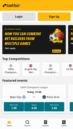 Sports mobiles du casino Betfair