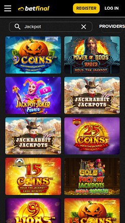Jackpot mobile de BetFinal Casino
