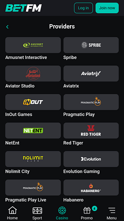 Betfm Casino Mobile Game Developers