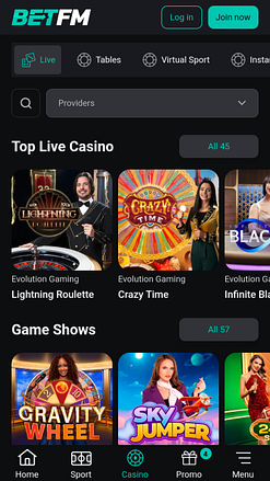 Betfm Casino Mobile Live Dealer