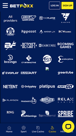 Développeurs de jeux mobiles de BetFoxxx Casino