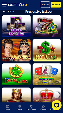 Jackpot mobile de BetFoxxx Casino
