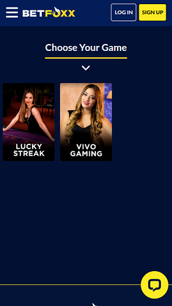 Croupier en direct mobile de BetFoxxx Casino