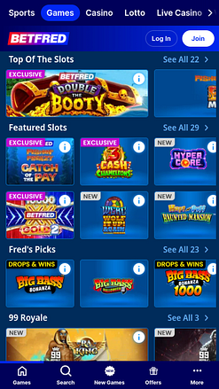 Betfred Casino Mobile Games