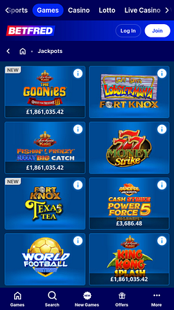 Betfred Casino Mobile Jackpot