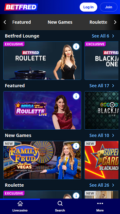 Croupier en direct mobile de Betfred Casino