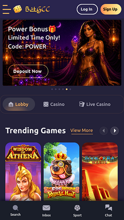 Pagina iniziale mobile del casinò BetGCC