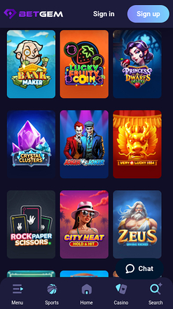 Jeux mobiles de BetGem Casino