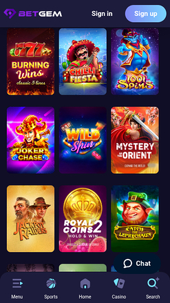 Jackpot mobile de BetGem Casino