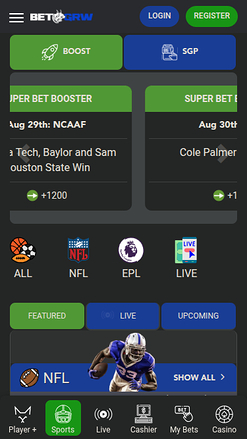 Sports mobiles de BetGrw Casino