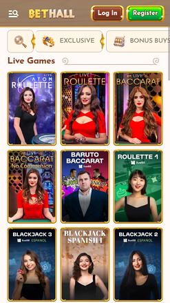 Live dealer mobile di BetHall Casino