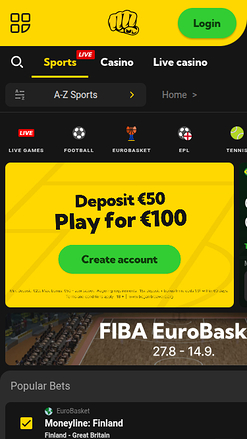 Sports mobiles de BetHard Casino