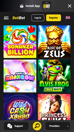 Jeux mobiles de Beti Bet Casino