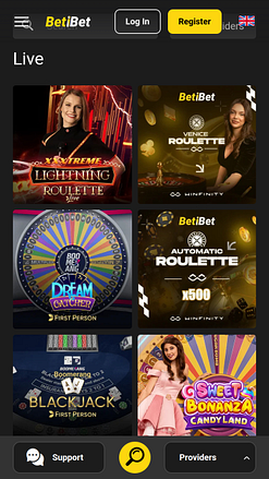 BETiBET Casino Mobile Live Dealer
