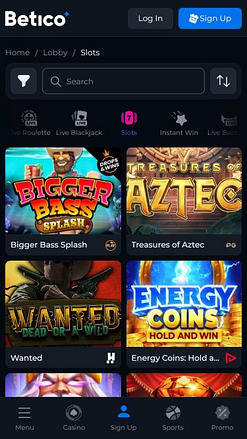 Betico Casino Mobile Games