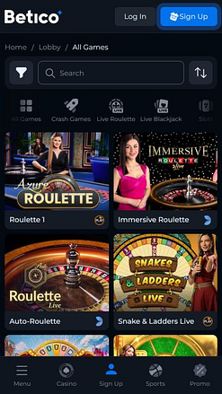 Betico Casino Mobile Live Dealer