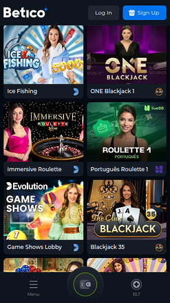 Croupier en direct mobile de Betico Casino