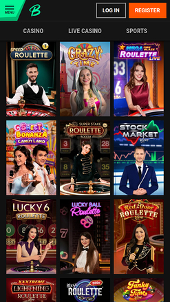 Croupier en direct mobile de Betinia Casino