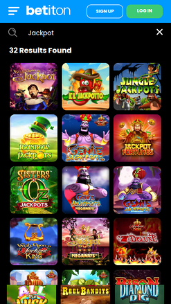 Jackpot mobile de Betiton Casino