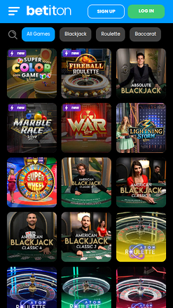 Croupier en direct mobile de Betiton Casino