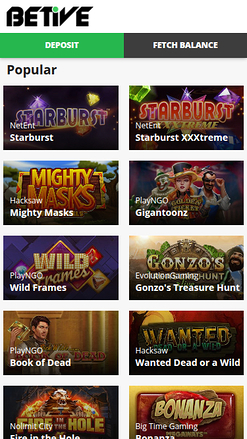 Beitve Casino mobile Spiele