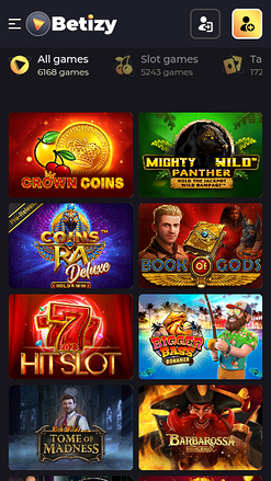 Betizy Casino Mobile Games