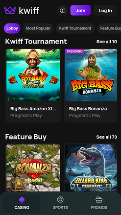 BetKwiff Casino Mobile Games