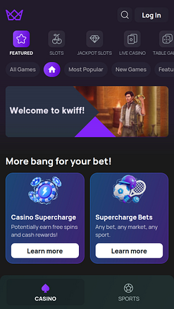 BetKwiffカジノ モバイルホームページ
