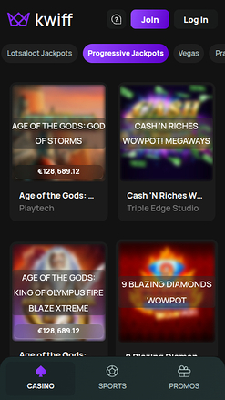 BetKwiff Casino Mobile Jackpot