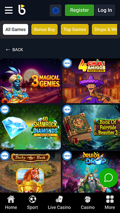 Juegos móviles de casino BetLive