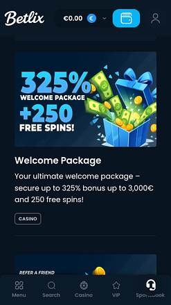 Promotions mobiles du casino Betlix