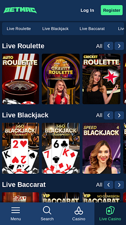 Betmac Casino Mobile Live Dealer