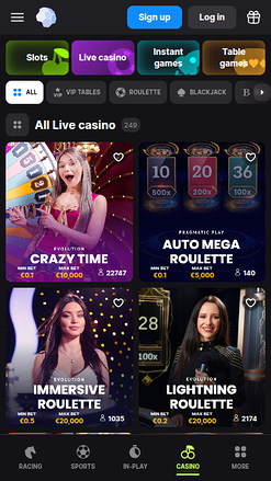 Croupier en direct mobile de BetMaster Casino